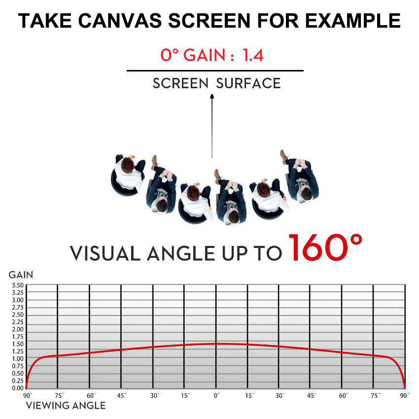 What is the Gain of the Projection Screen?