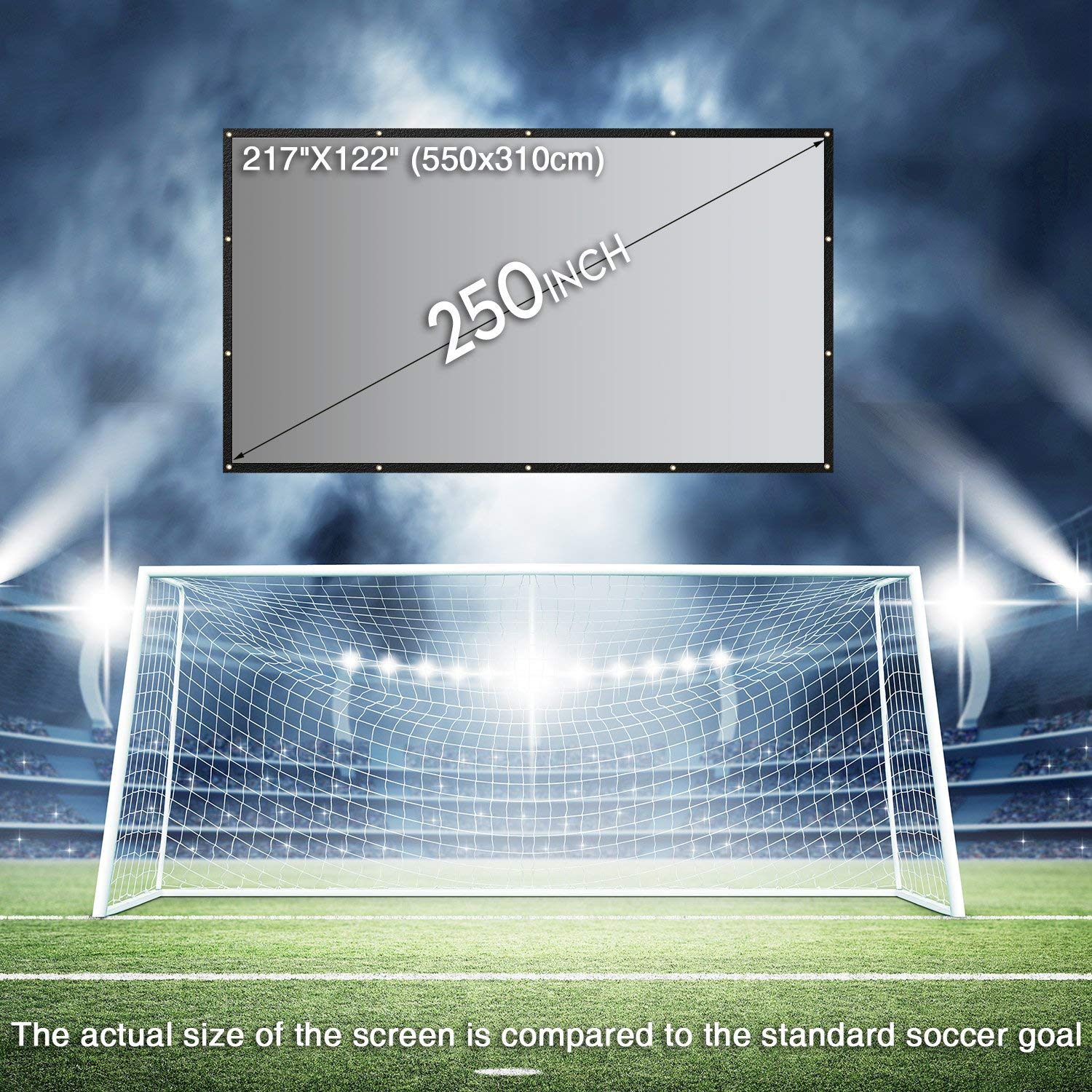 NIERBO Metal Silver Projector Screen 60300 Inches Ambient Light Rejecting 3D Projection Movies