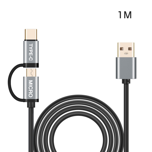 2 In 1 USB Type C and Micro USB Data and Charge Cables, 1M