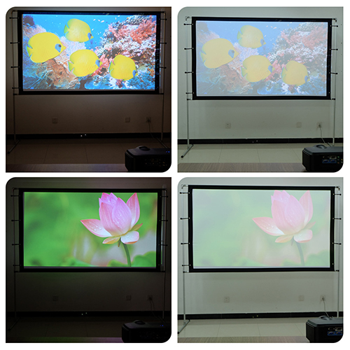 projection show on protable projector screen