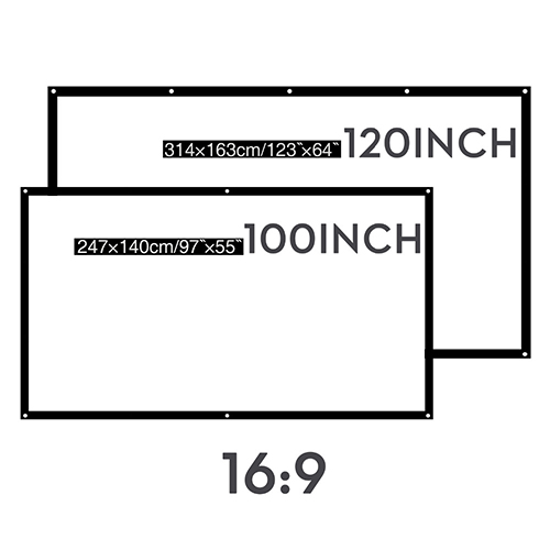 Wrinkle Free Projection Screen Size