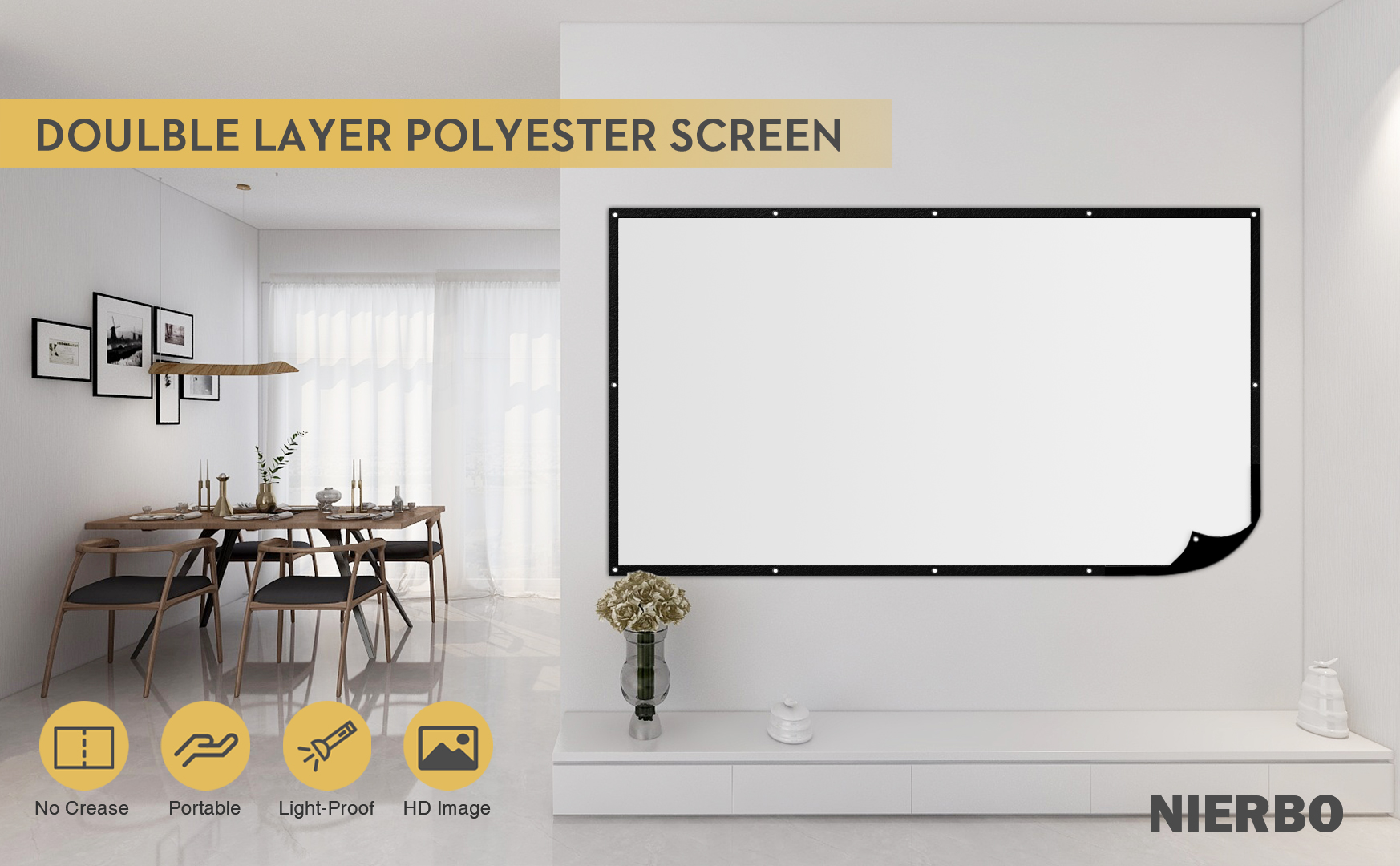 no crease of Projector Screen