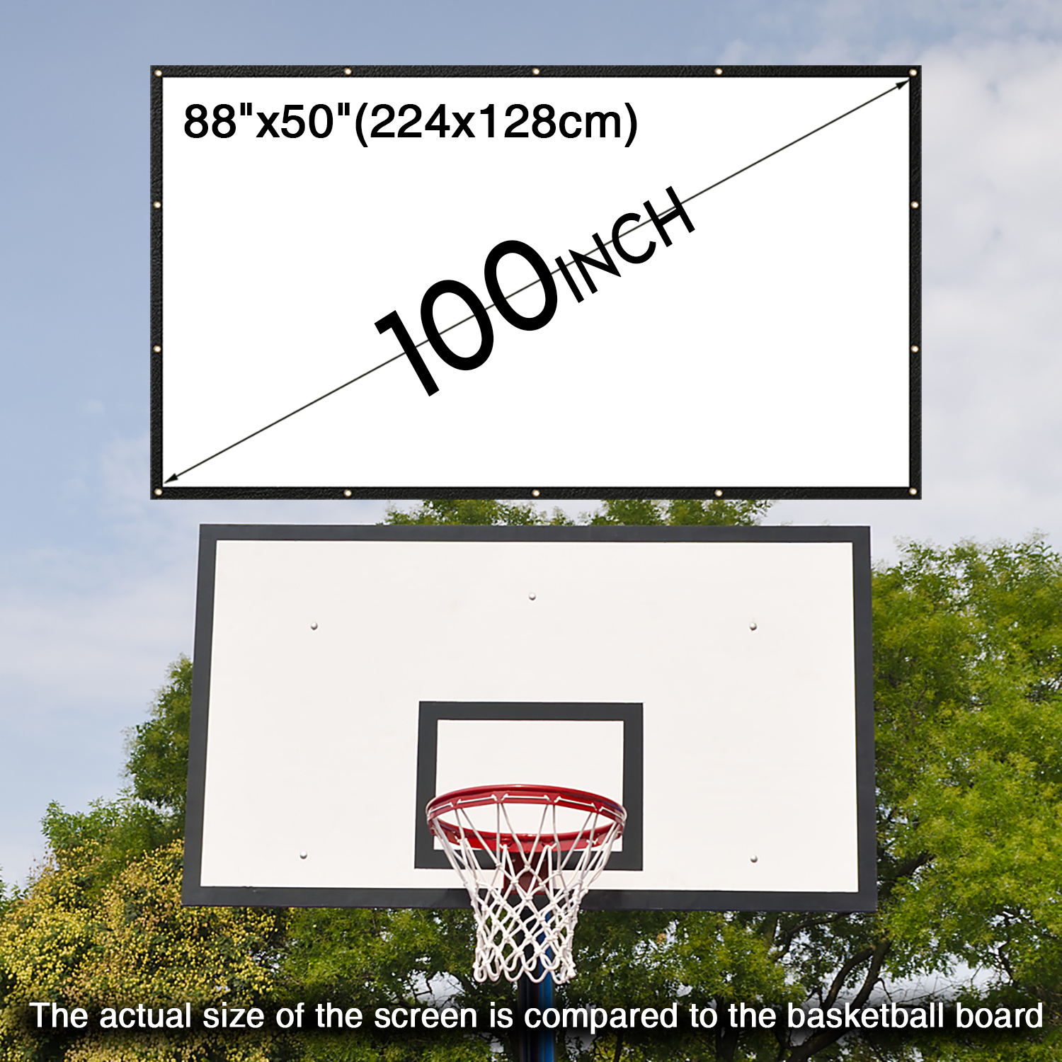 Projector Screen 100 Inch Size 16 9 Wallmount 4KReady for projection