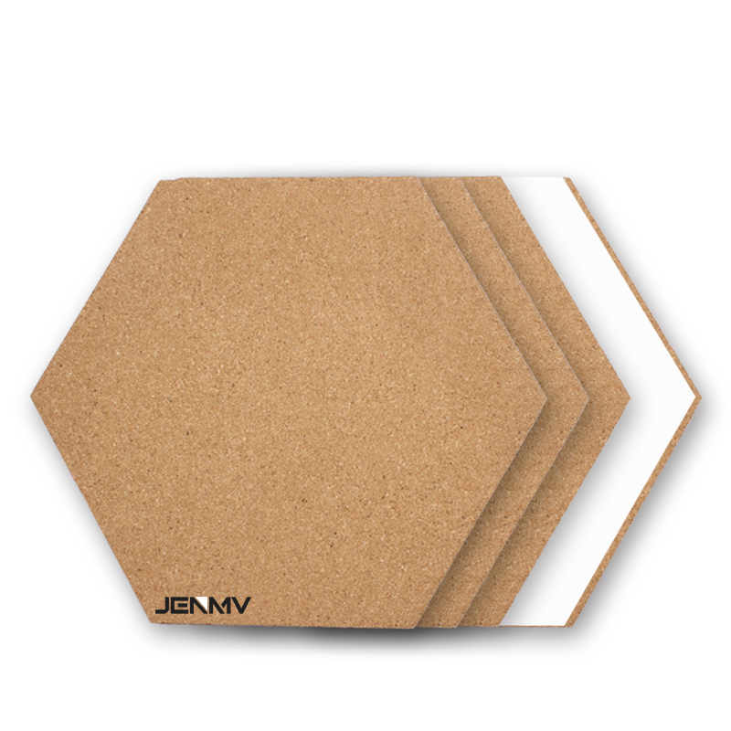 Thick Cork Bulletin Board Hexagon 1 Pack Small Framed Corkboard Tiles for Wall 
