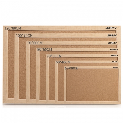 JENMV Quartet Cork Board Bulletin Board 90 x 60CM Corkboard / Oak Finish Frame